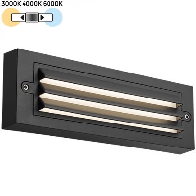 Φωτιστικό Επίτοιχο LED 6W 230V CCT Πλαστικό Μαύρο IP65 7864